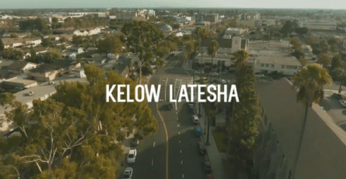 An Aerial View Of A Residential Area With The Words Kelow Latesha On The Bottom GIF
