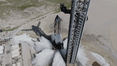 An Aerial View Of A Rocket Being Launched GIF