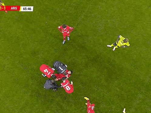 An Aerial View Of A Soccer Game Between Ars And Borussia GIF