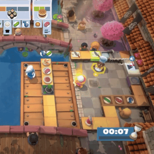 An Aerial View Of A Video Game With A Timer Of 0:07 GIF