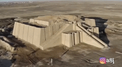 An Aerial View Of An Ancient Building With The Hashtag A8j On The Bottom GIF