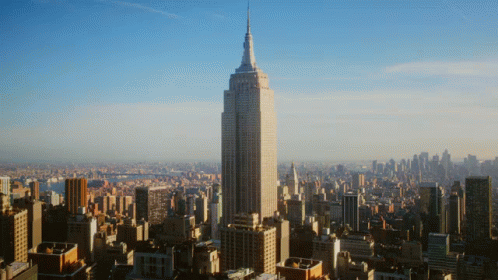 An Aerial View Of The Empire State Building In New York GIF