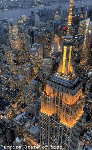 An Aerial View Of The Empire State Of Mind Is Shown GIF