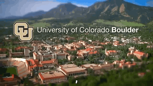 An Aerial View Of The University Of Colorado Boulder With A Mountain In The Background GIF