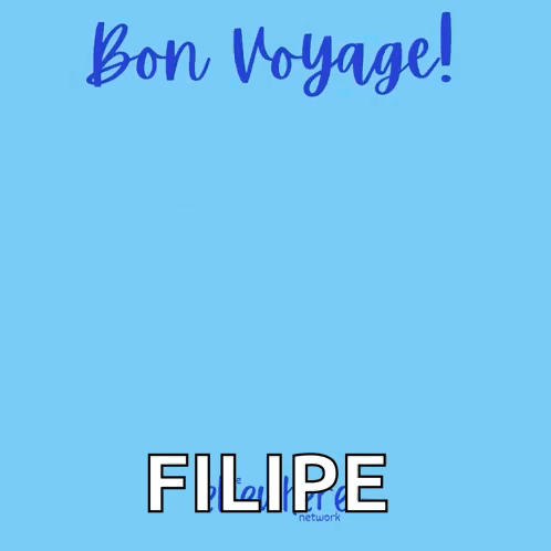 An Airplane Is Flying In The Sky With The Name Filipe Below It GIF