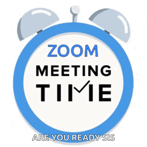 An Alarm Clock That Says Zoom Meeting Time On It GIF