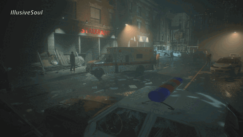 An Ambulance Is Parked In Front Of A Building That Says Stamina GIF