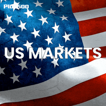 An American Flag With The Words " Us Markets " Written On It GIF