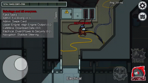 An Among Us Game Is Being Played On A Cellphone GIF