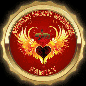 An Angelic Heart Warmer Family Logo With A Heart With Wings GIF