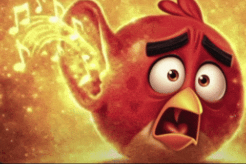 An Angry Bird With A Surprised Look On His Face GIF