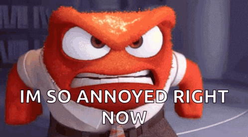 An Angry Cartoon Character With The Words Im So Annoyed Right Now Below It GIF