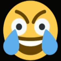 An Angry Smiley Face With Tears Coming Out Of Its Eyes . GIF