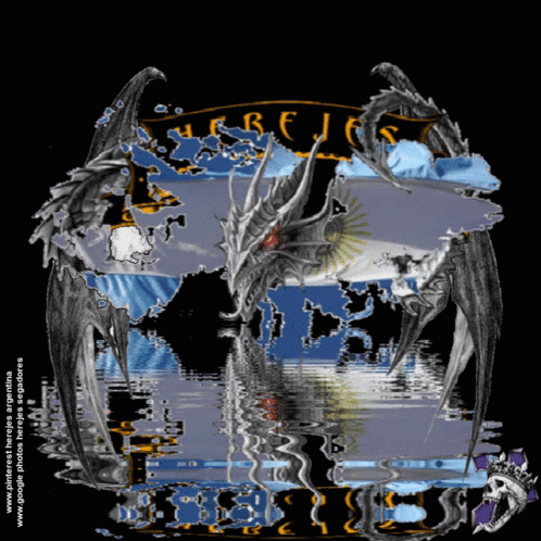 An Animated Image Of A Dragon With The Word Argentina In The Background GIF
