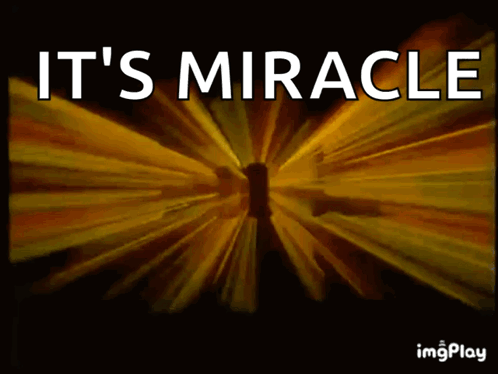 An Animated Image With The Words It 'S Miracle On It GIF