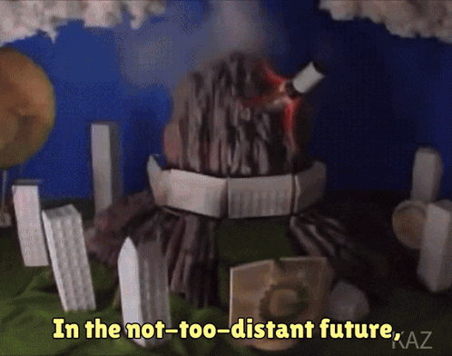 An Animated Scene With The Words In The Not-Too-Distant Future Az GIF