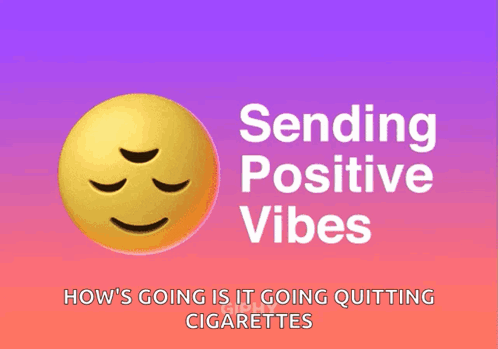 An Animated Smiley Face With The Words Sending Positive Vibes Below It GIF