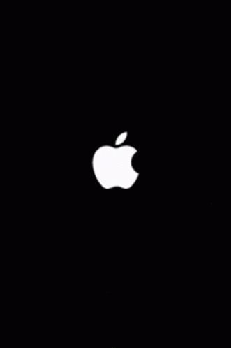 An Apple Logo Is Displayed On A Black Screen GIF