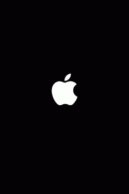 An Apple Logo Is Displayed On A Black Screen GIF