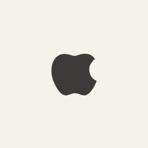 An Apple Logo On A White Background With The Word Apple Below It GIF