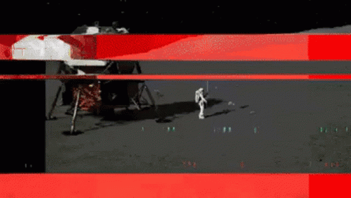 an astronaut is walking on the moon in front of a rocket .