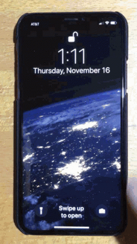 An At & T Phone Shows The Time As 1:11 On November 16Th GIF