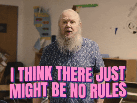 An Elderly Man With A Beard Says I Think There Just Might Be No Rules GIF