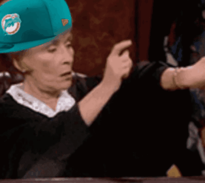 Elderly Woman Wearing Miami Dolphins Cap GIF