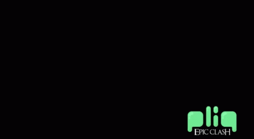 An Epic Clash Logo With A Yellow Flame Coming Out Of The Letter B GIF