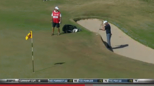 An Espn Broadcast Of A Golf Game With A Man Playing Golf GIF