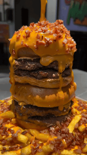 An Exploding Cheese Whataburger GIF