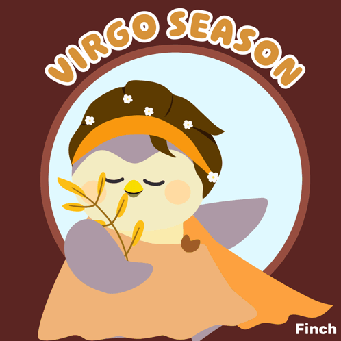 An Illustration Of A Bird With The Words Virgo Season Written On It GIF