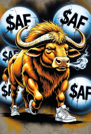 An Illustration Of A Bull With The Word Saf On The Background GIF