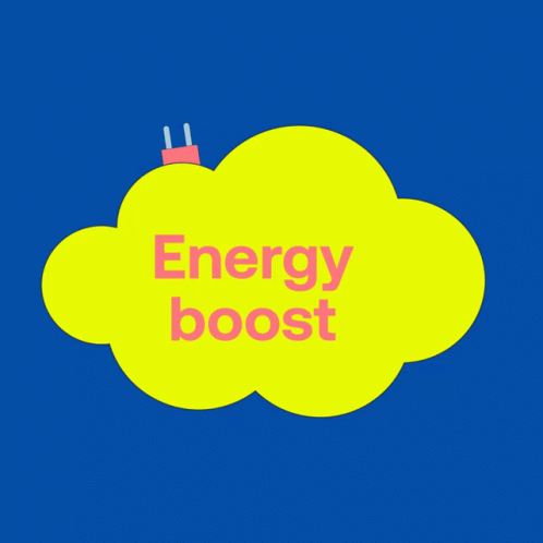 An Illustration Of A Cloud With The Words Energy Boost Written On It GIF
