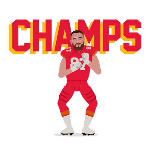 An Illustration Of A Football Player With The Word Champs In The Background GIF