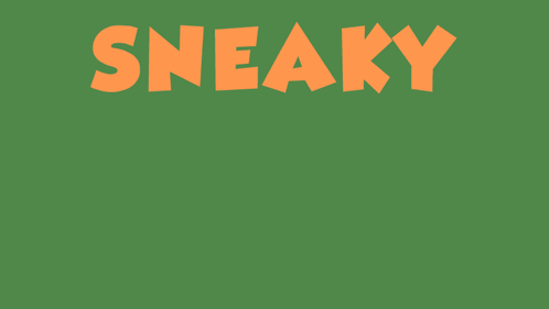 An Illustration Of A Fox Peeking Out Of A Cardboard Box With The Words Sneaky Above It GIF