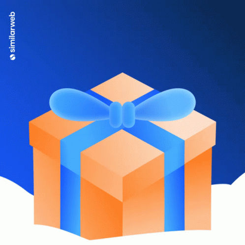 Gift Box With Blue Ribbon And Similarweb Logo GIF
