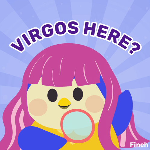 An Illustration Of A Girl With The Words Virgos Here GIF