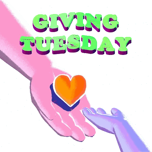 an illustration of a hand holding a heart with the words giving tuesday above it
