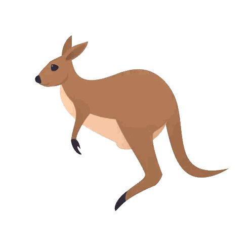 an illustration of a kangaroo jumping in the air on a white background