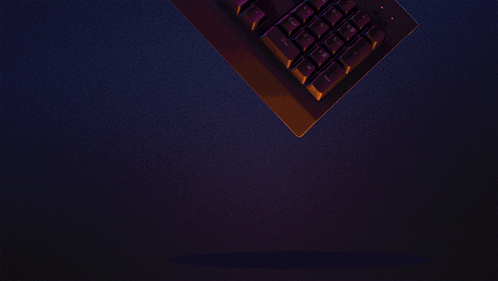 An Illustration Of A Keyboard With A Purple Background And A Purple Circle Around It GIF