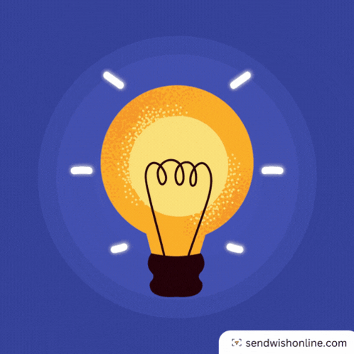 An Illustration Of A Light Bulb With The Website Sendwishonline.com In The Corner GIF