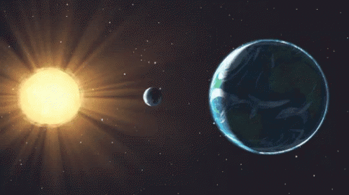 An Illustration Of A Partial Eclipse Of The Sun And Earth GIF