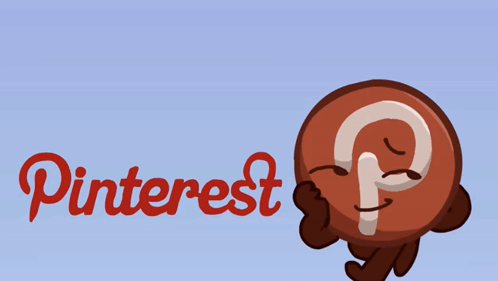 An Illustration Of A Pinterest Logo With A Cartoon Character GIF