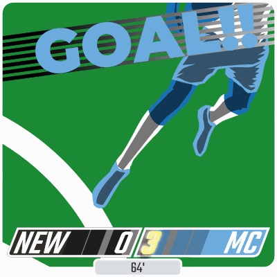 An Illustration Of A Soccer Player With The Word Goal Written On It GIF