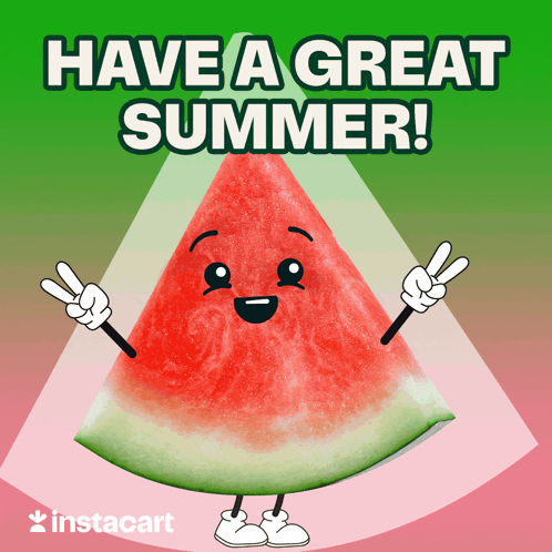An Illustration Of A Watermelon With The Words Have A Great Summer Above It GIF