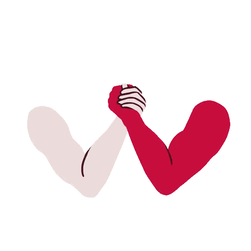 an illustration of two hands shaking with a speech bubble saying him > hiv