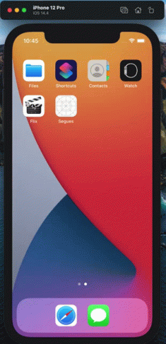 An Iphone 12 Pro Displays The Home Screen With Icons For Shortcuts Contacts And Watch GIF