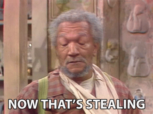 An Older Man With A Bandage On His Arm Says Now That 'S Stealing GIF