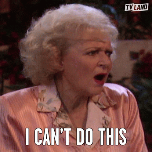 An Older Woman Says I Can 'T Do This With Her Mouth Open GIF